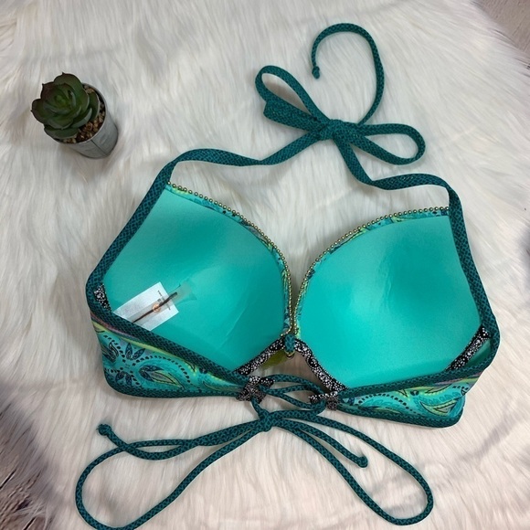 NWOT Shade & Shore Halter Tie Push-up Bikini Top - Picture 7 of 10